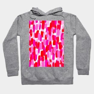 Pink and Red Paint Brush Stroke Effect Abstract Hoodie